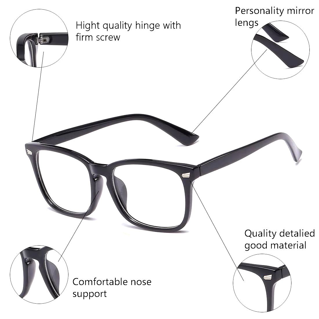 Blue Light Blocking Glasses Square Nerd Eyeglasses Frame anti Blue Ray Computer Game Glasses